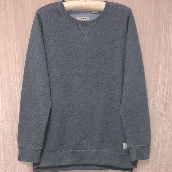 Orvis M Blue with Black Specks Pullover Sweatshirt - Picture 1 of 10